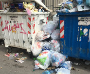 Cassonetti differenziata colmi