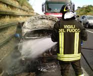 Vigili del fuoco incendio sulla 208